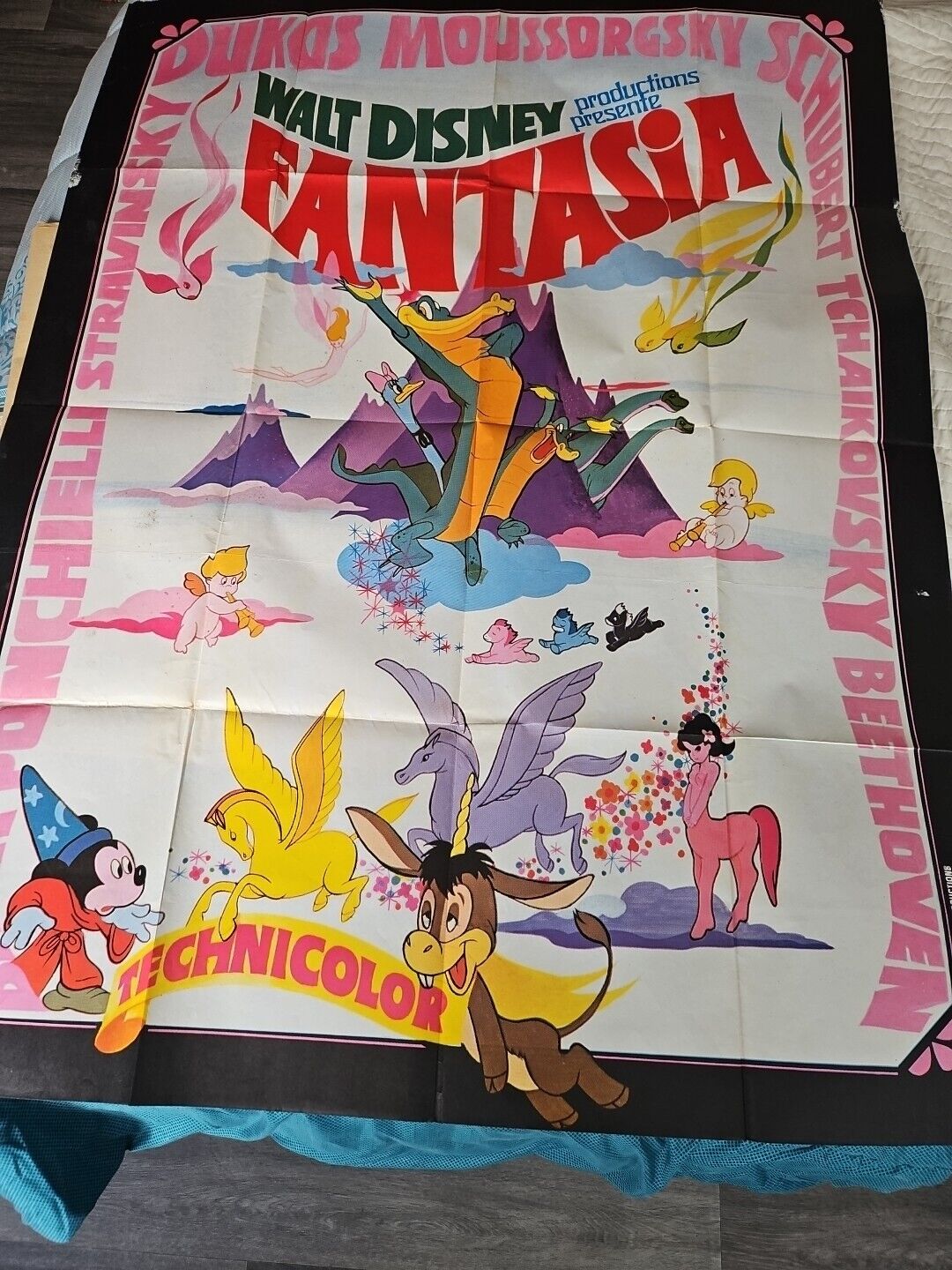 FANTASIA Antique Resortie Technicolor Poster - WALT DISNEY -