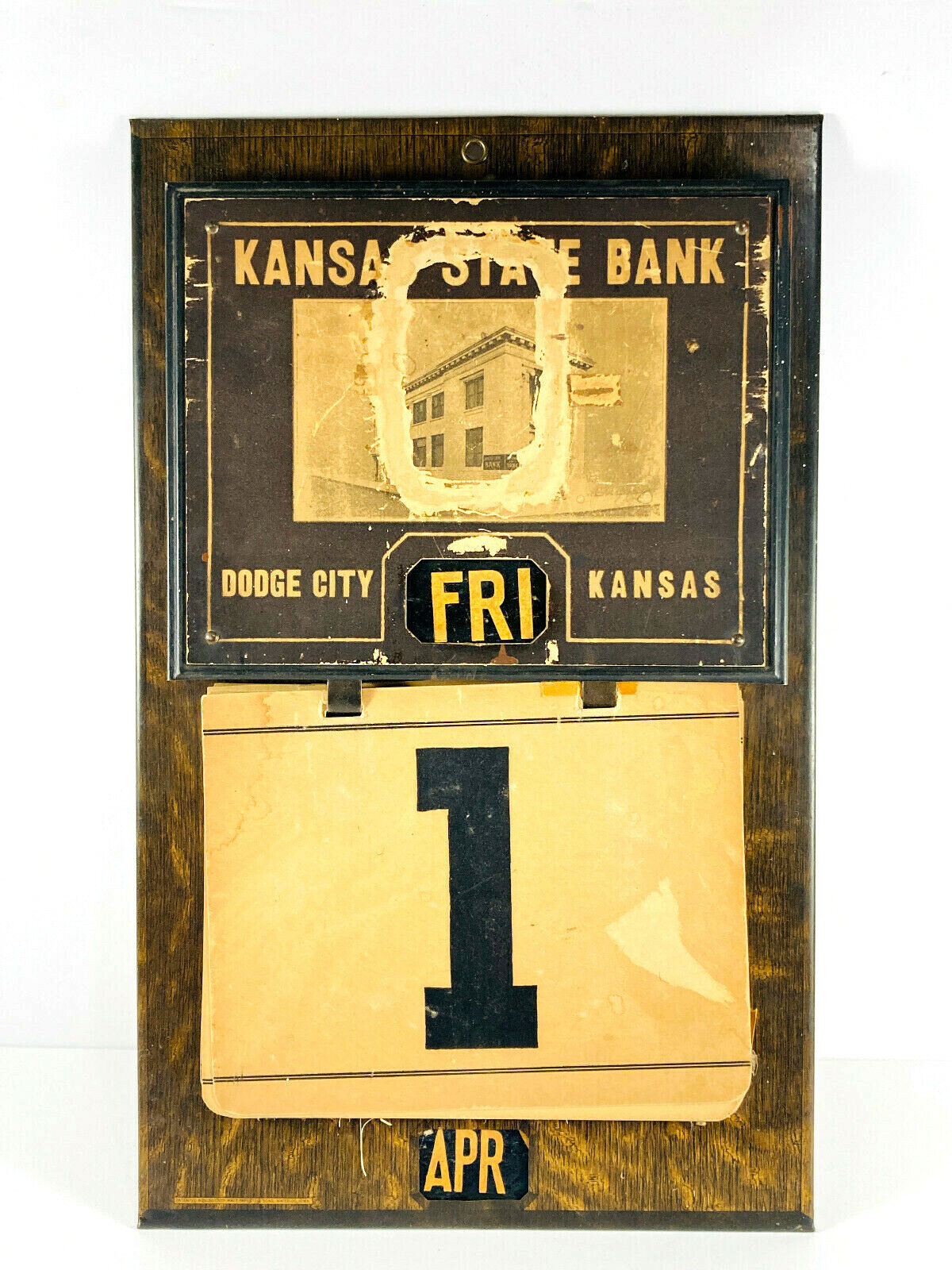 RARE 1914 Dodge City Kansas KS State Bank Advertising Daily Date Calendar