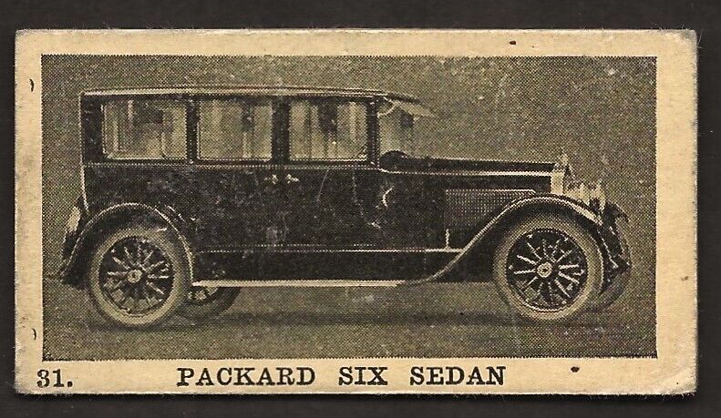 1920\'s Packard Six Sedan Automobile Card V60 Neilson\'s Chocolate #31 Antique Car