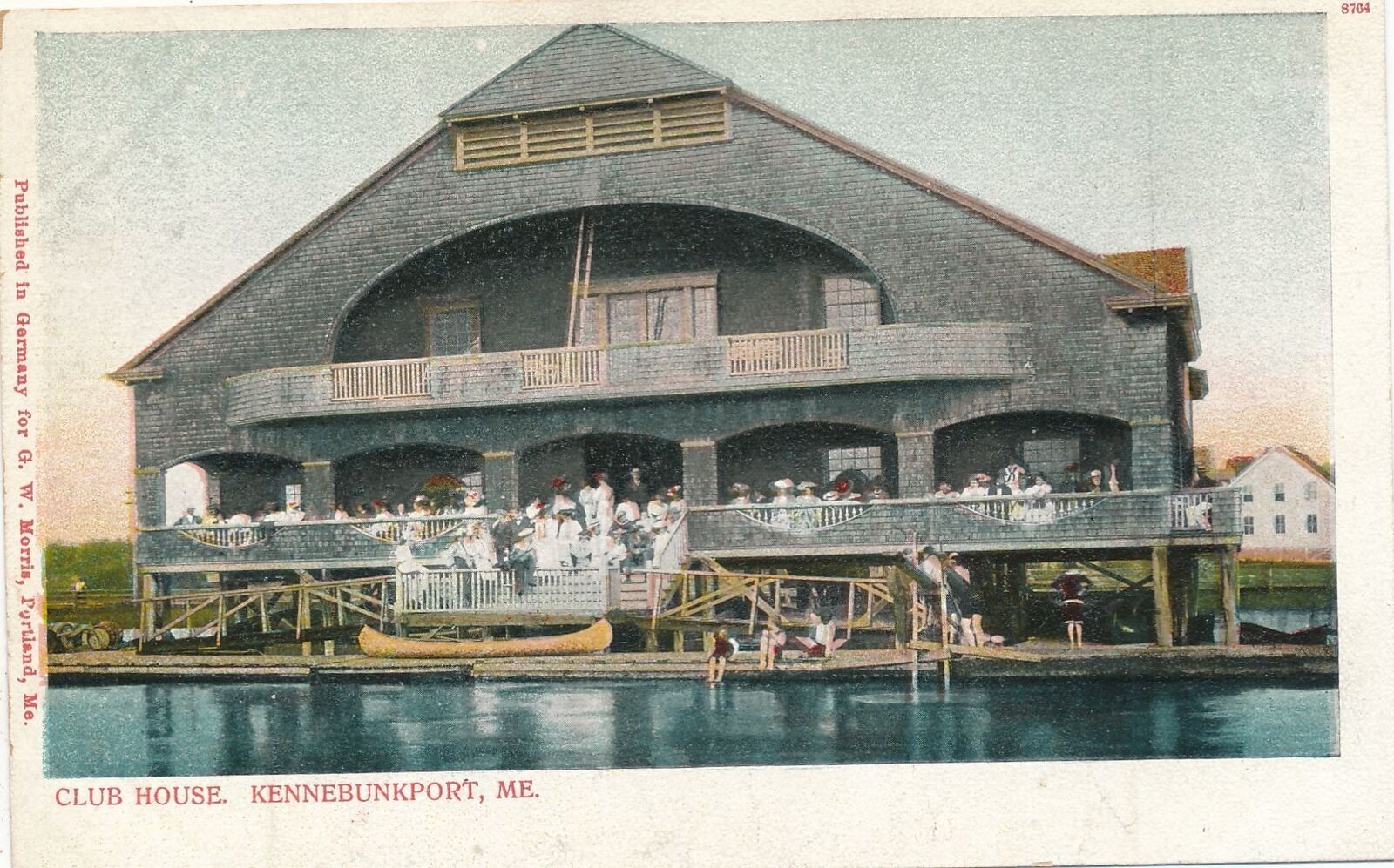KENNEBUNKPORT ME - Club House Postcard - udb
