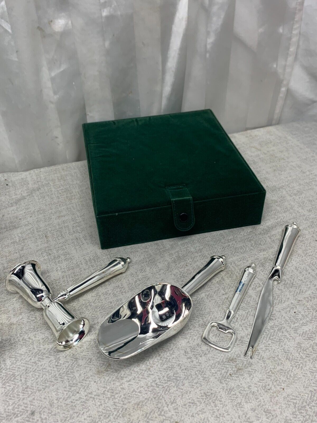 Towle 4 Piece New Silver Ware Silver Plated Bartender Barware Utensils Kit