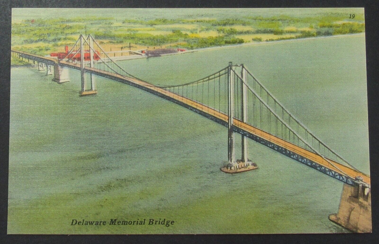 Delaware Memorial Bridge Vintage Linen Postcard Unposted