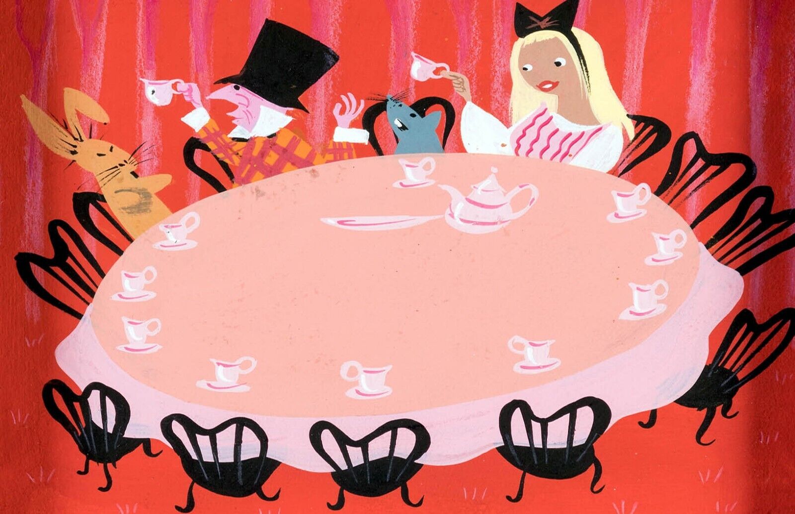 Mary Blair Disney Alice in Wonderland Tea Party Concept Poster