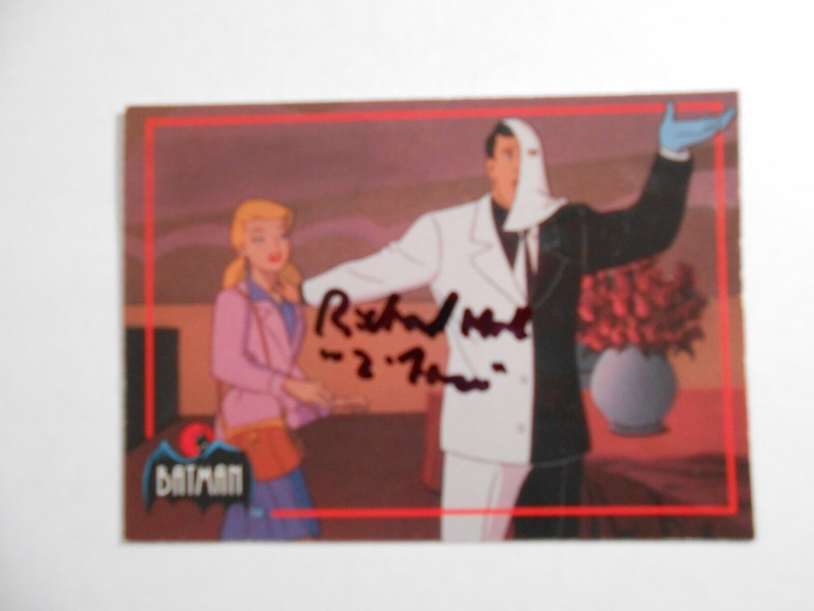 Richard Moll 1993 Batman Animated Series Trading Card #106 Signed Auto Autograph