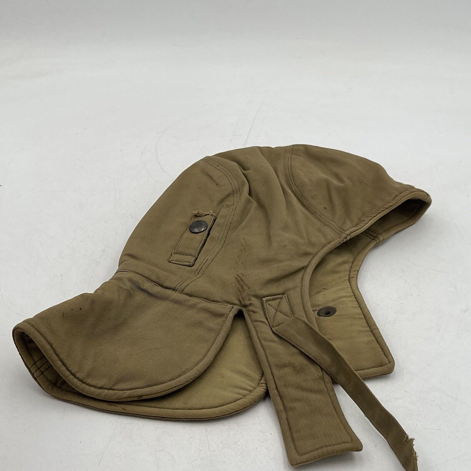 Original WW2 U.S. Army Padded Cloth Armored Tankers Hood/Helmet WWII Khaki Tan