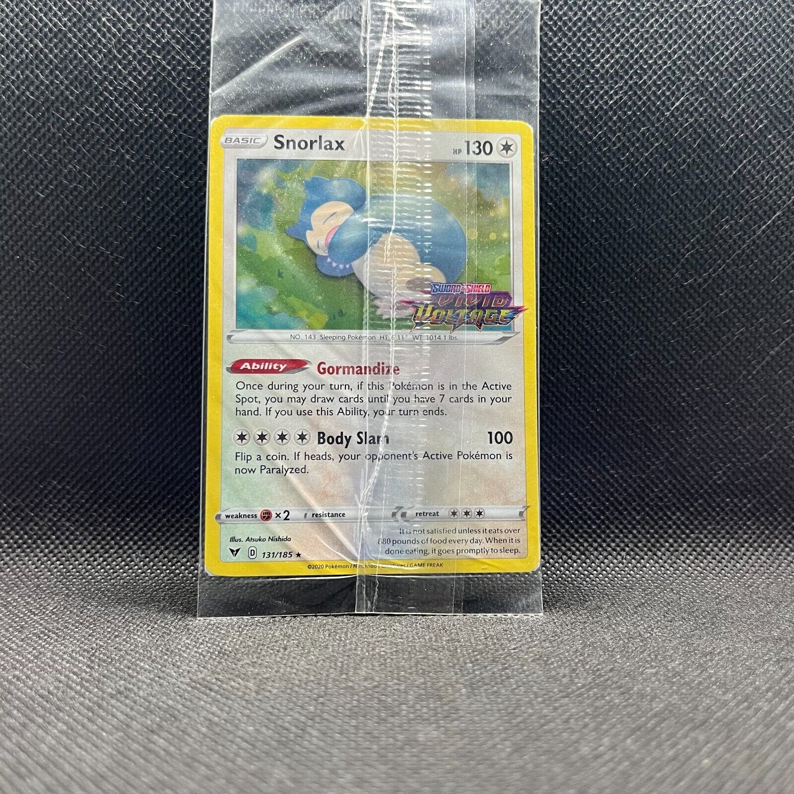Snorlax 131/185 | Holo | Sealed Stamped Vivid Voltage Promo | Pokemon Card