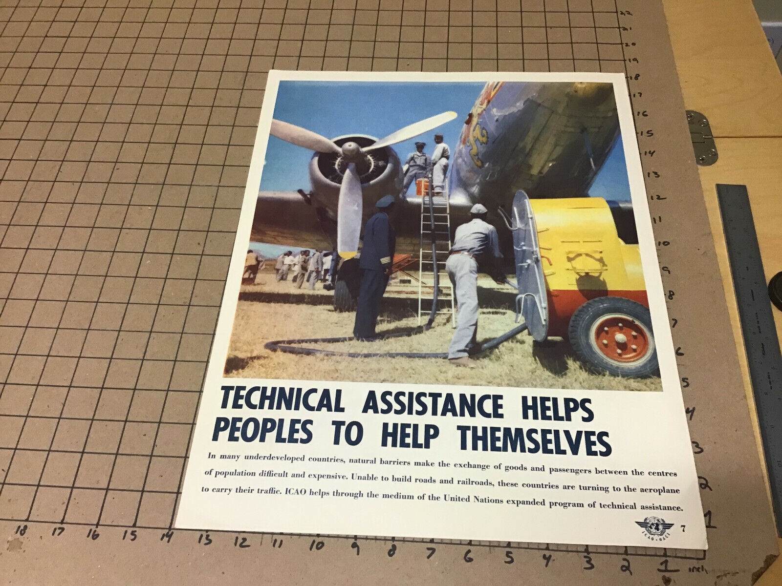 original 1956 international civil aviation organization Poster: TECHINICAL ASSIS