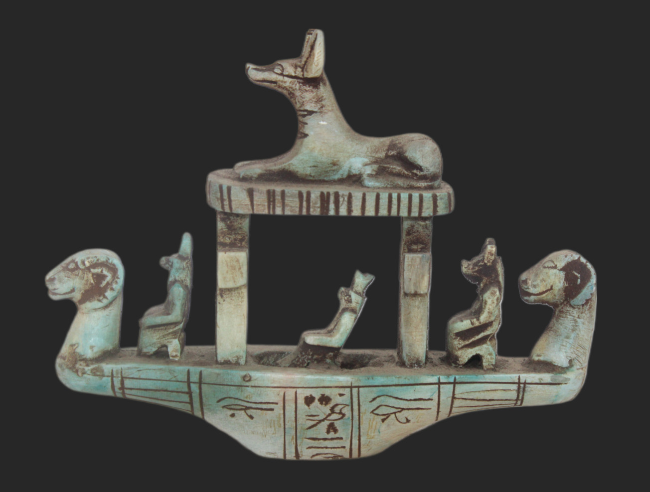RARE ANCIENT EGYPTIAN ANTIQUE ANUBIS Queen After Life Ushabti Journey Boat