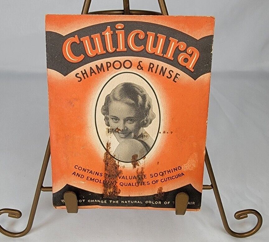 RARE Antique 1920's Packet CUTICURA Shampoo & Rinse Malden MA Vintage BATHROOM