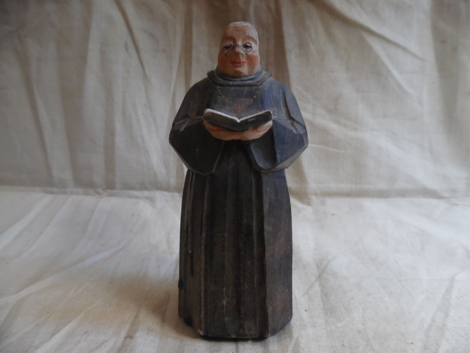 Old Monk Carved Wood Swiss Black Forest