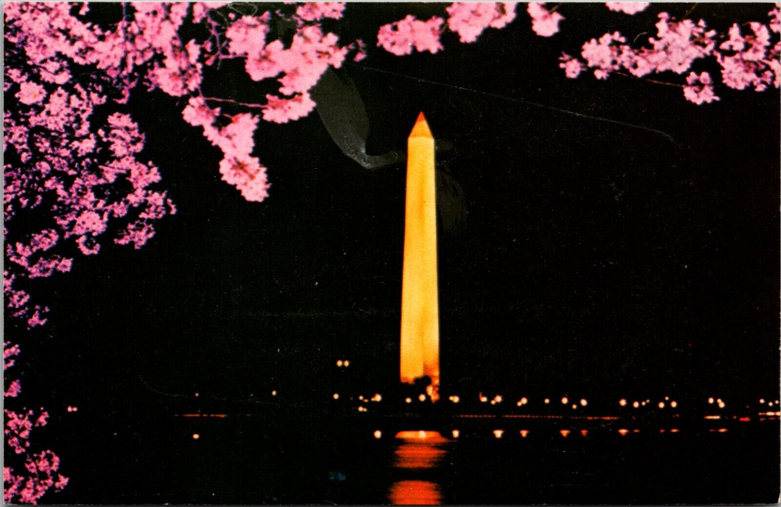 1960 The Washington Monument As Viewed At Night Postcard