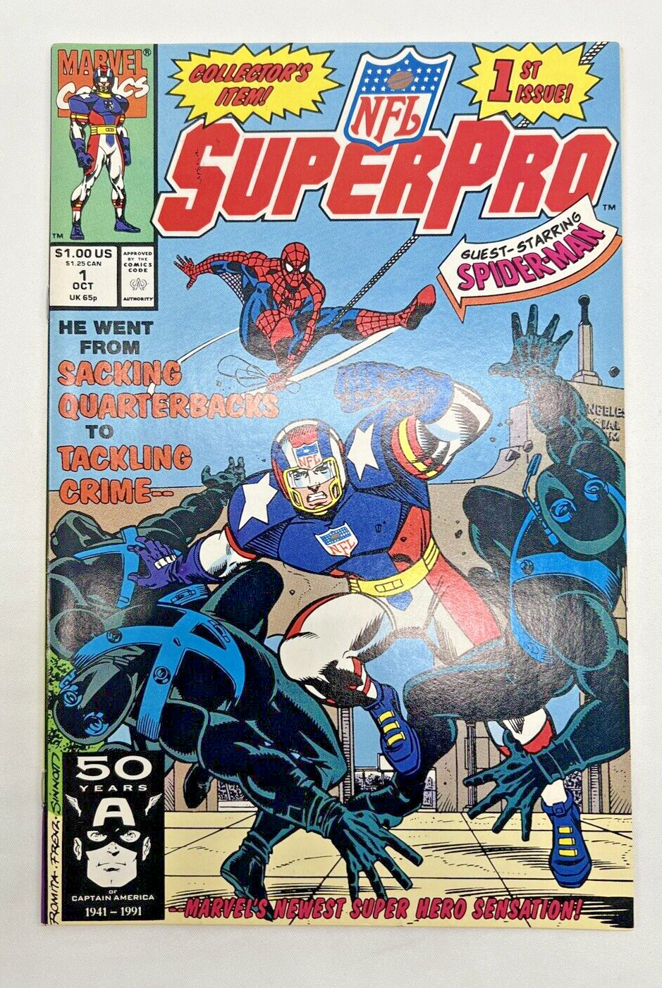NFL SuperPro #1 1991 Spider-Man (Marvel Comic Books)