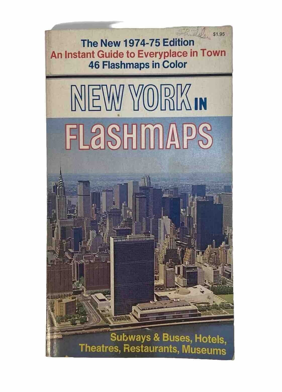 Vtg New York Flash Map 1974-1975 Instant Guide Book Tourist Travel 70s NYC USA