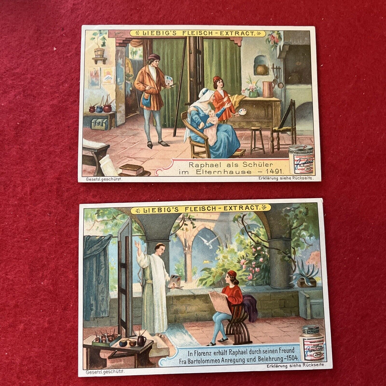 Late 1800s Early 1900s LIEBIG’S FLEISCH EXTRACT Trade Advert Cards Lot (2)  G-VG