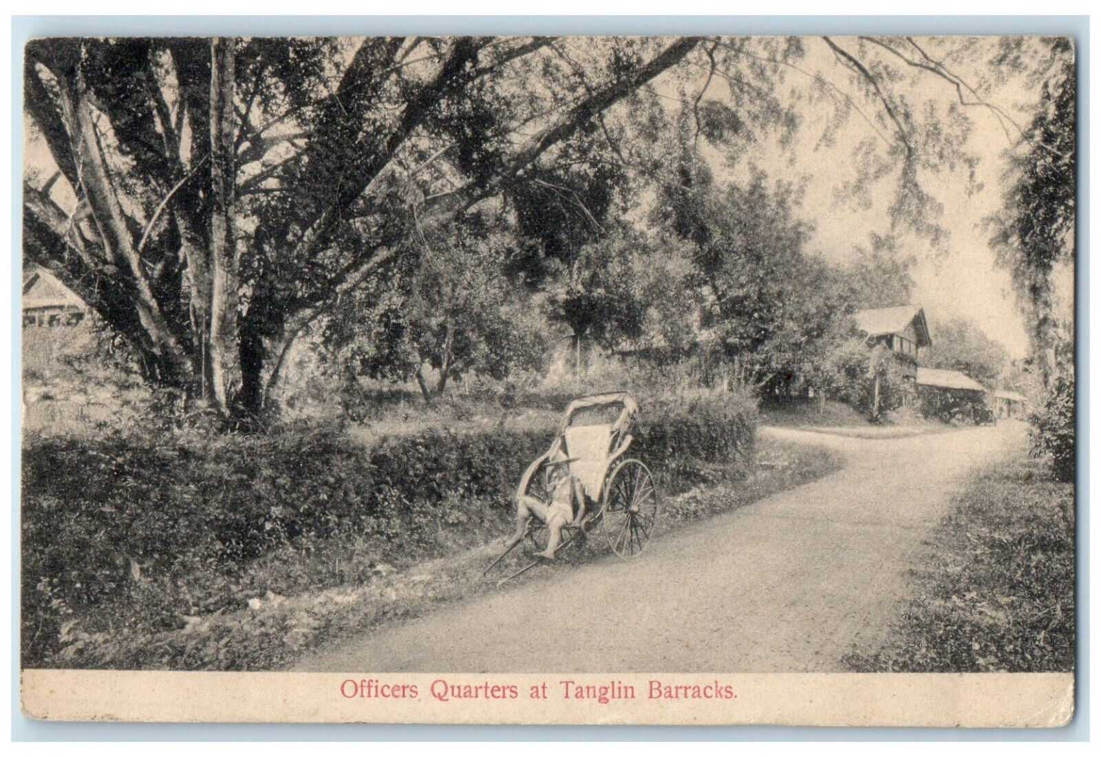 c1910 Carriage Officers Quarters at Tanglin Barracks Posted Antique Postcard
