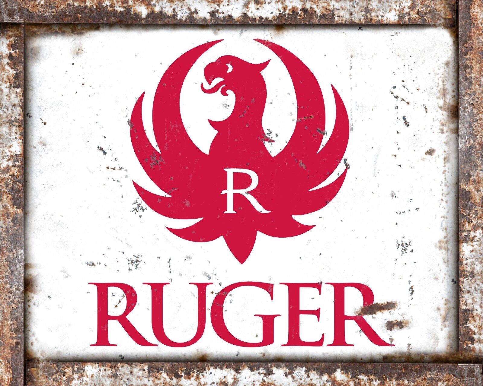 Ruger Firearms Red Phoenix 8x10 Rustic Vintage Style Tin Sign Metal Poster