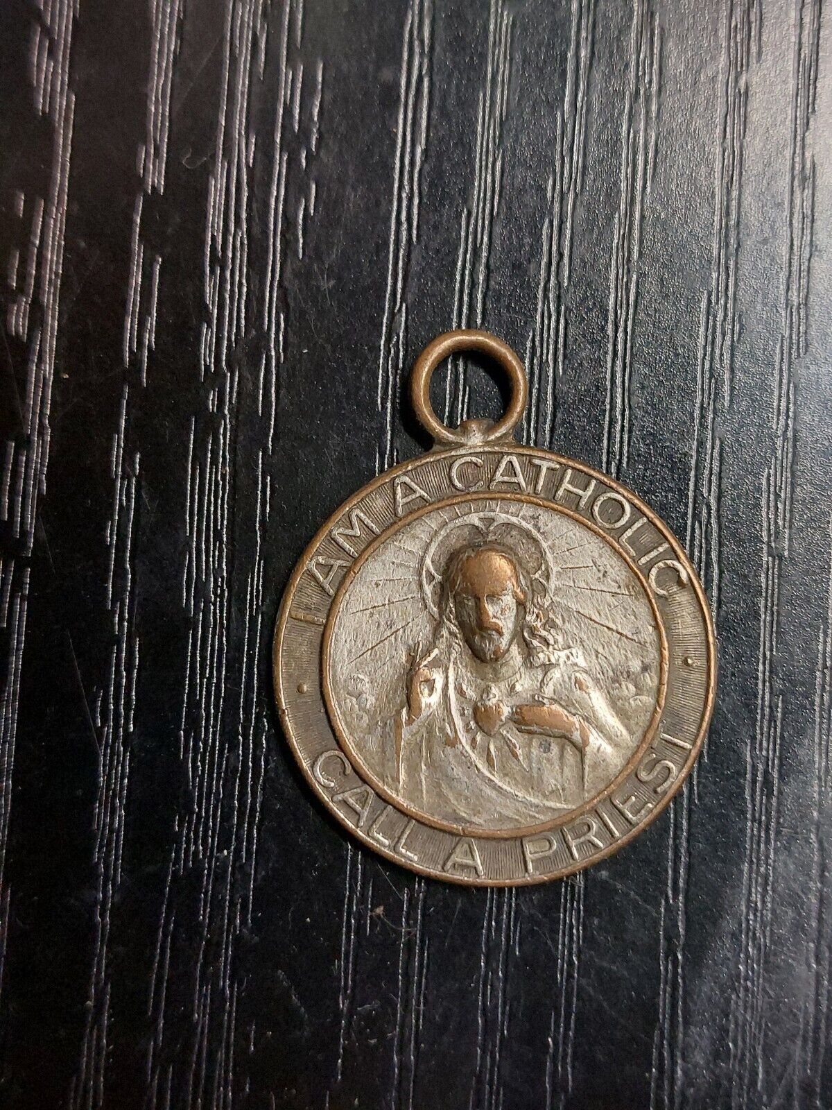 Vintage Ww2 Era Catholic Religious Medal US Military Sterling