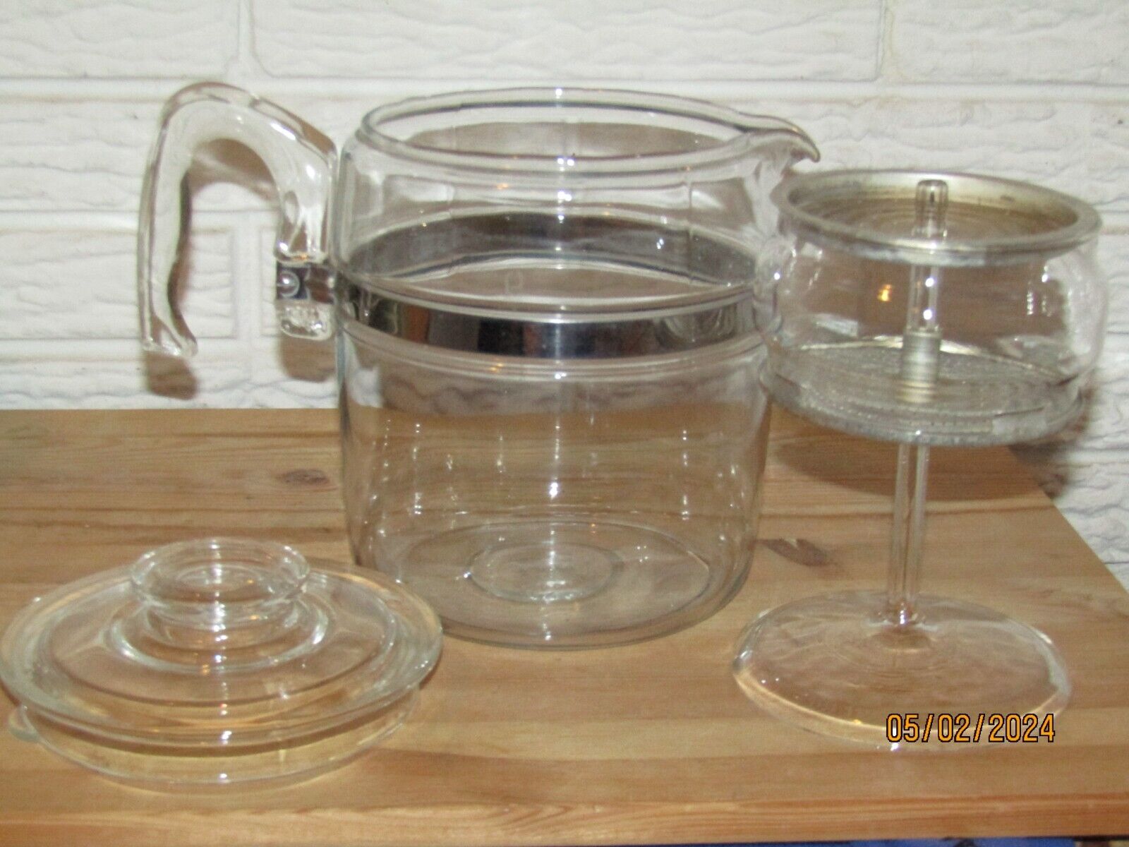 Vintage Pyrex Percolator 9 Cup Flameware Coffee Pot Maker #7759-Complete