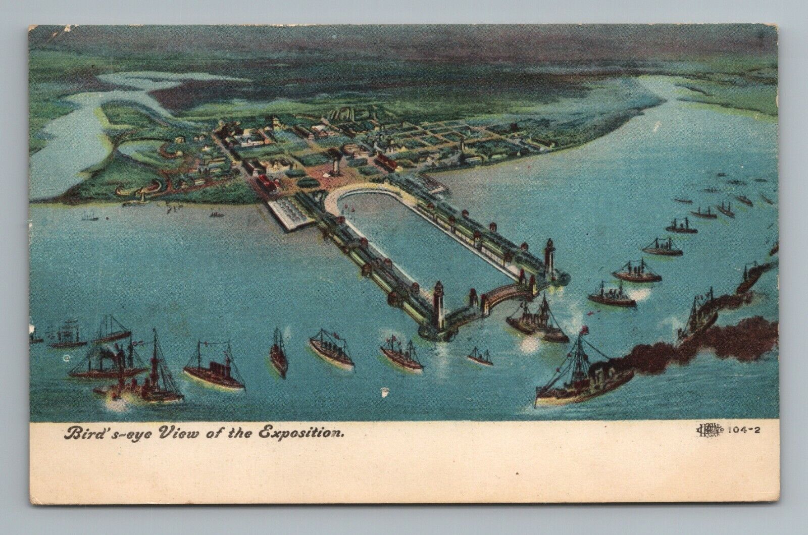 1907 Birdseye View of the Exposition Vintage Postcard