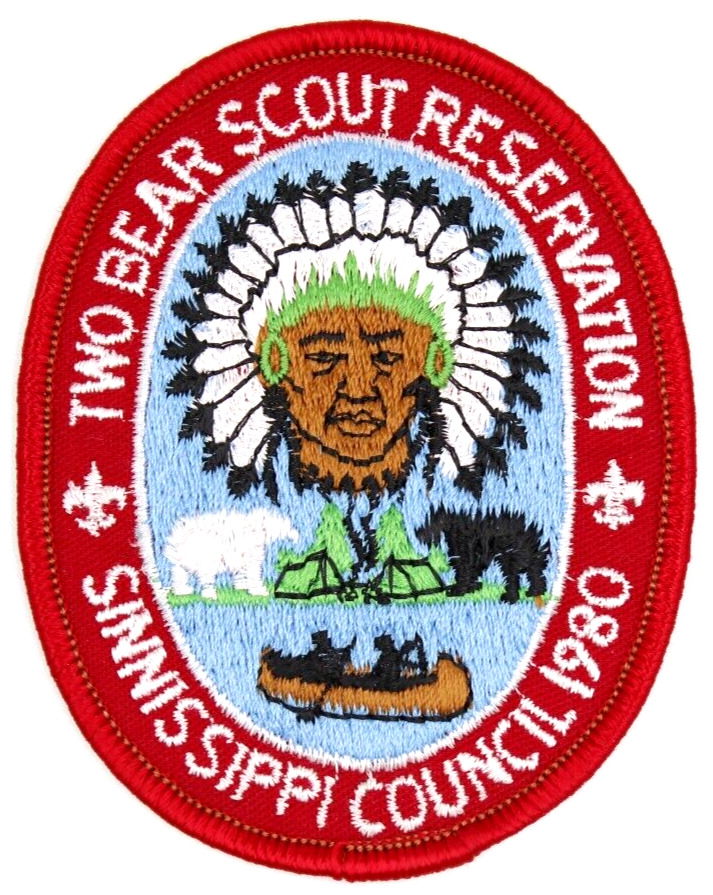 Vintage 1980 Two Bear Scout Reservation Sinnissippi Council Patch Wisconsin WI