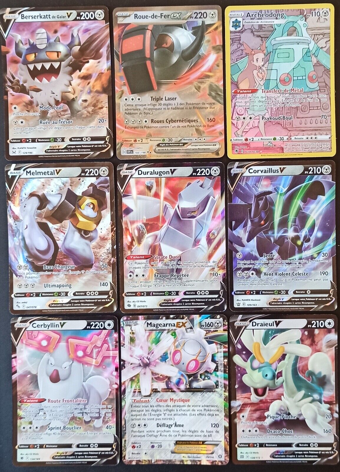 Lot of 9 Pokemon EX Ultra Rare V Promo Full-Art Cards - FR