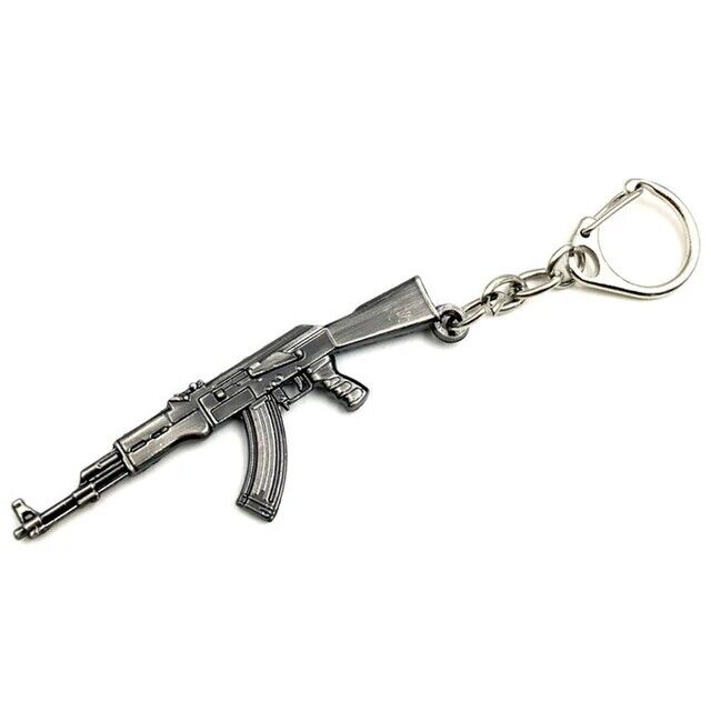6cm CSGO Weapon Model AK47 Pendant Keychain for Men Boys Mini Metal Key Ring