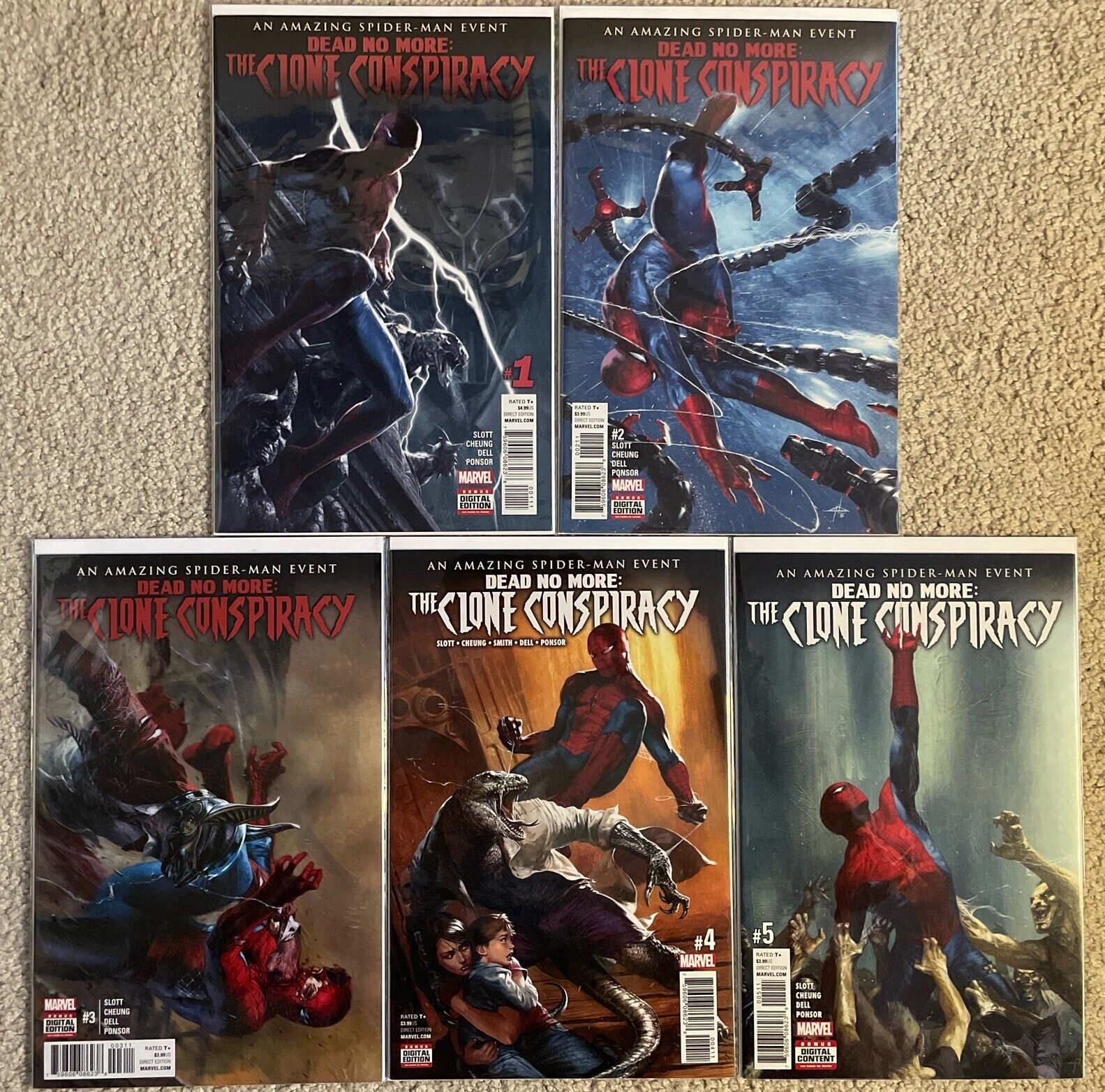 Amazing Spider-man Dead No More The Clone Conspiracy #1-5 Set 2016 Marvel Comics
