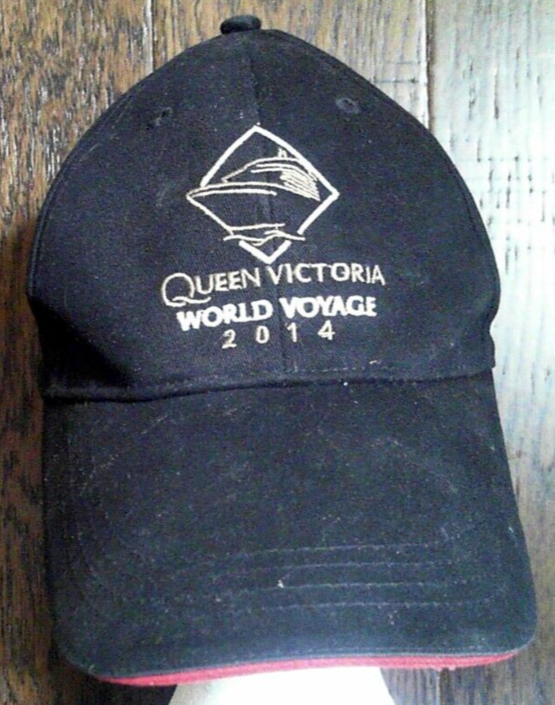 VTG Cunard Queen Victoria 2014 World Voyage Embroidered Patch Souvenir Hat/Cap