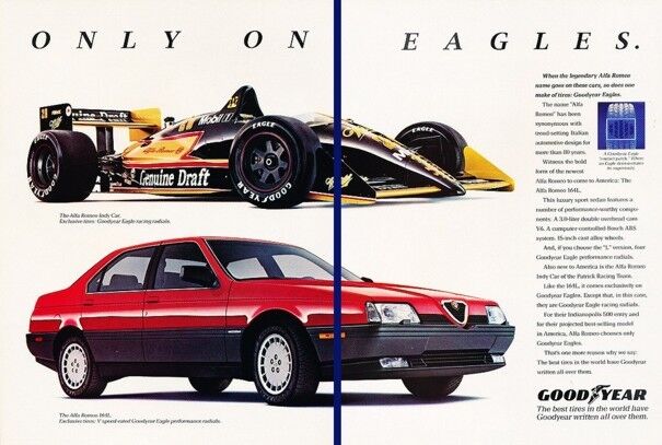 1991 Alfa Romeo 164 Indy Race 2-page Advertisement Print Art Car Ad K58