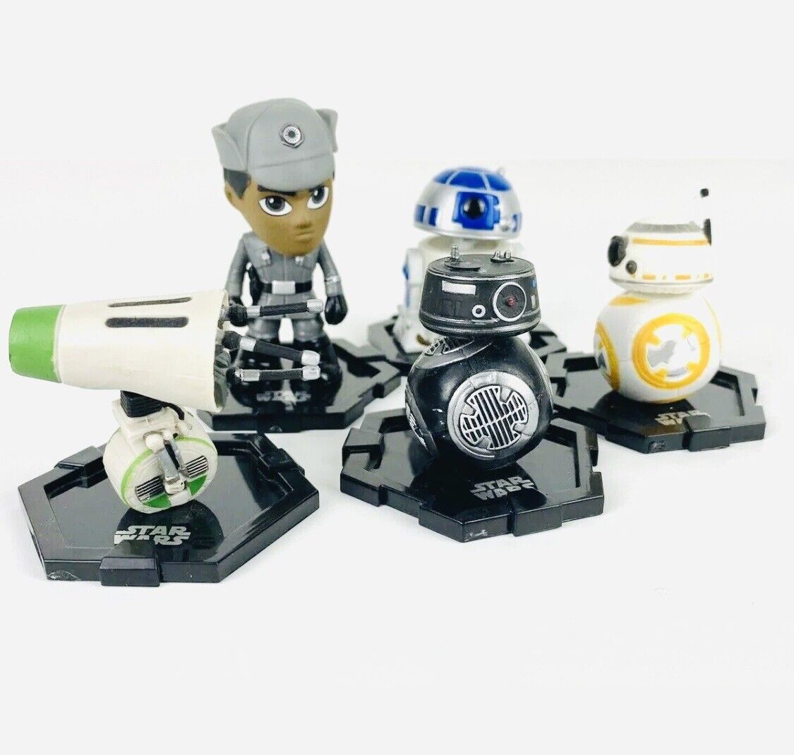 Lot of 5 Funko Mystery Minis Star Wars: Finn, R2-D2, BB-8, BB-9E, D-O Loose OOB