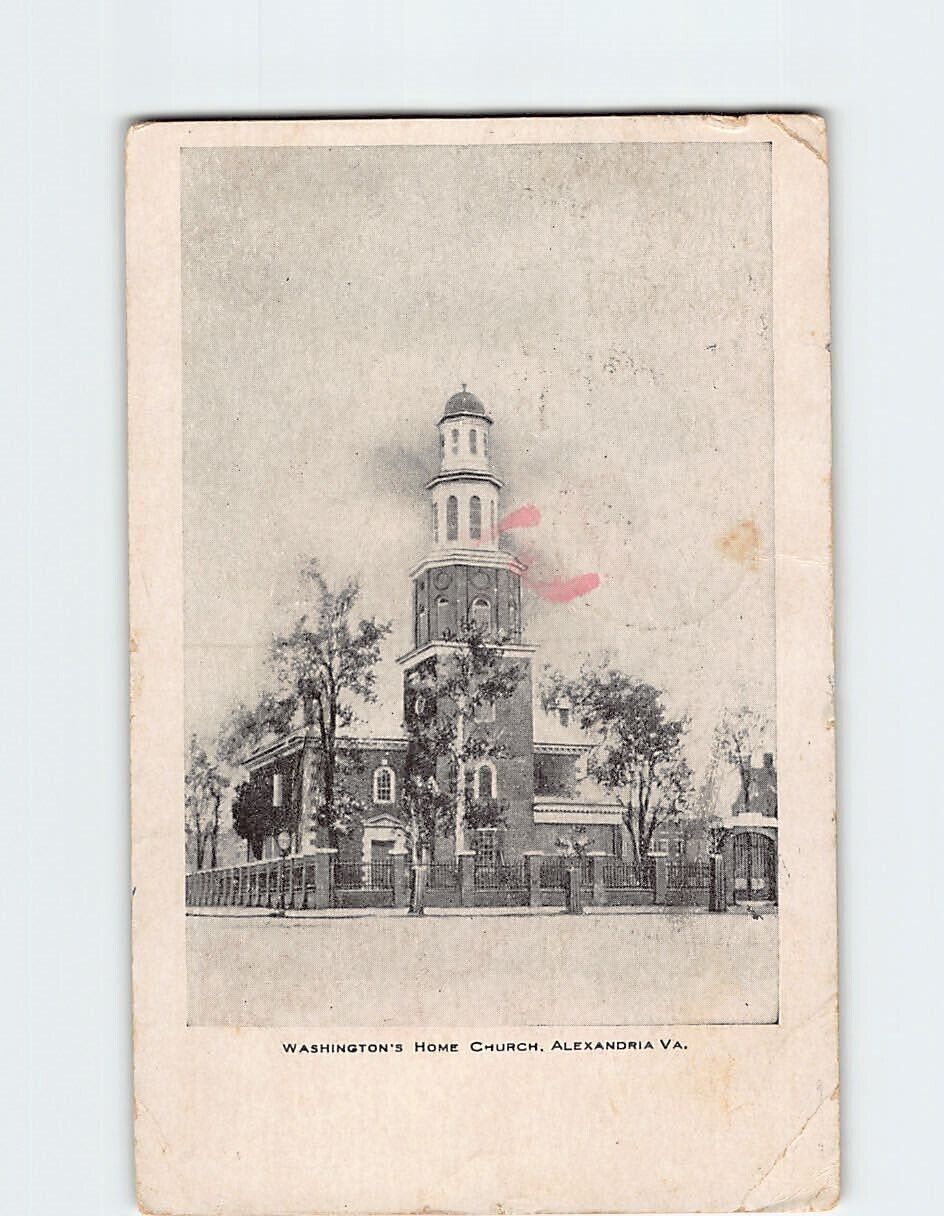 Postcard Washington\'s Home Church Alexandria Virginia USA