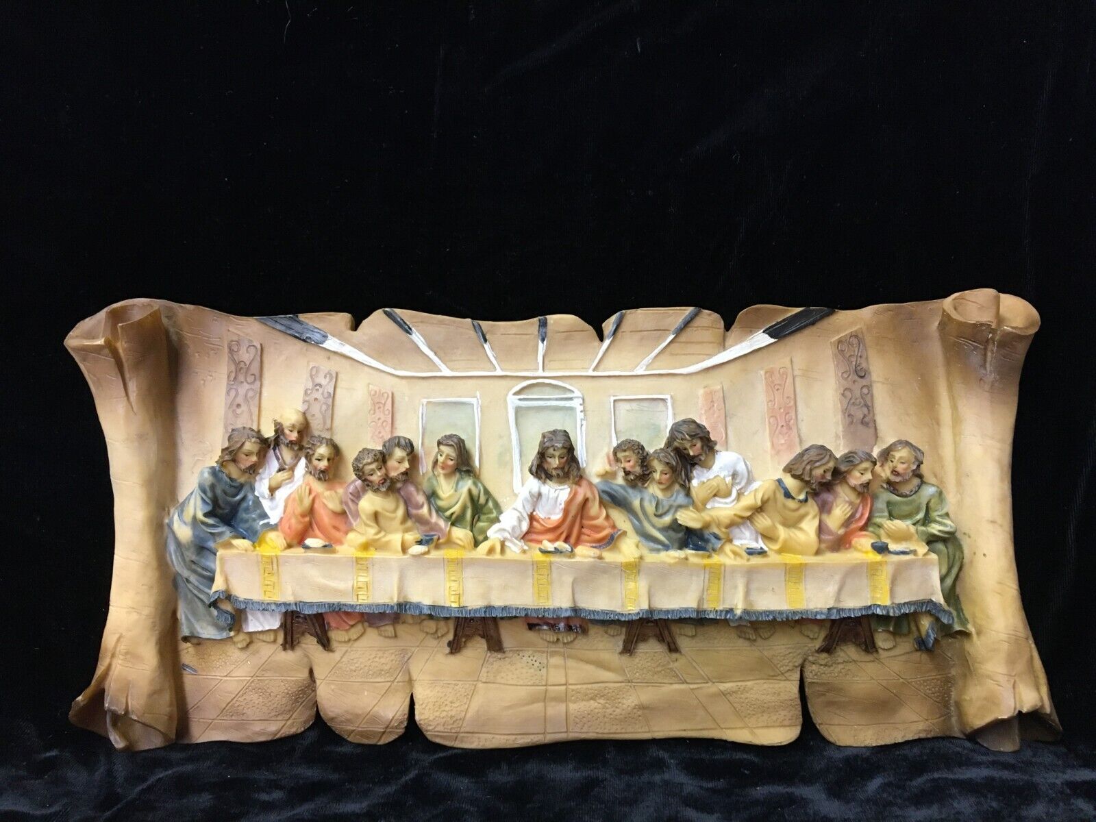 CHRISTIAN BRANDS Ceramic Raised Relief Plaque LAST SUPPER
