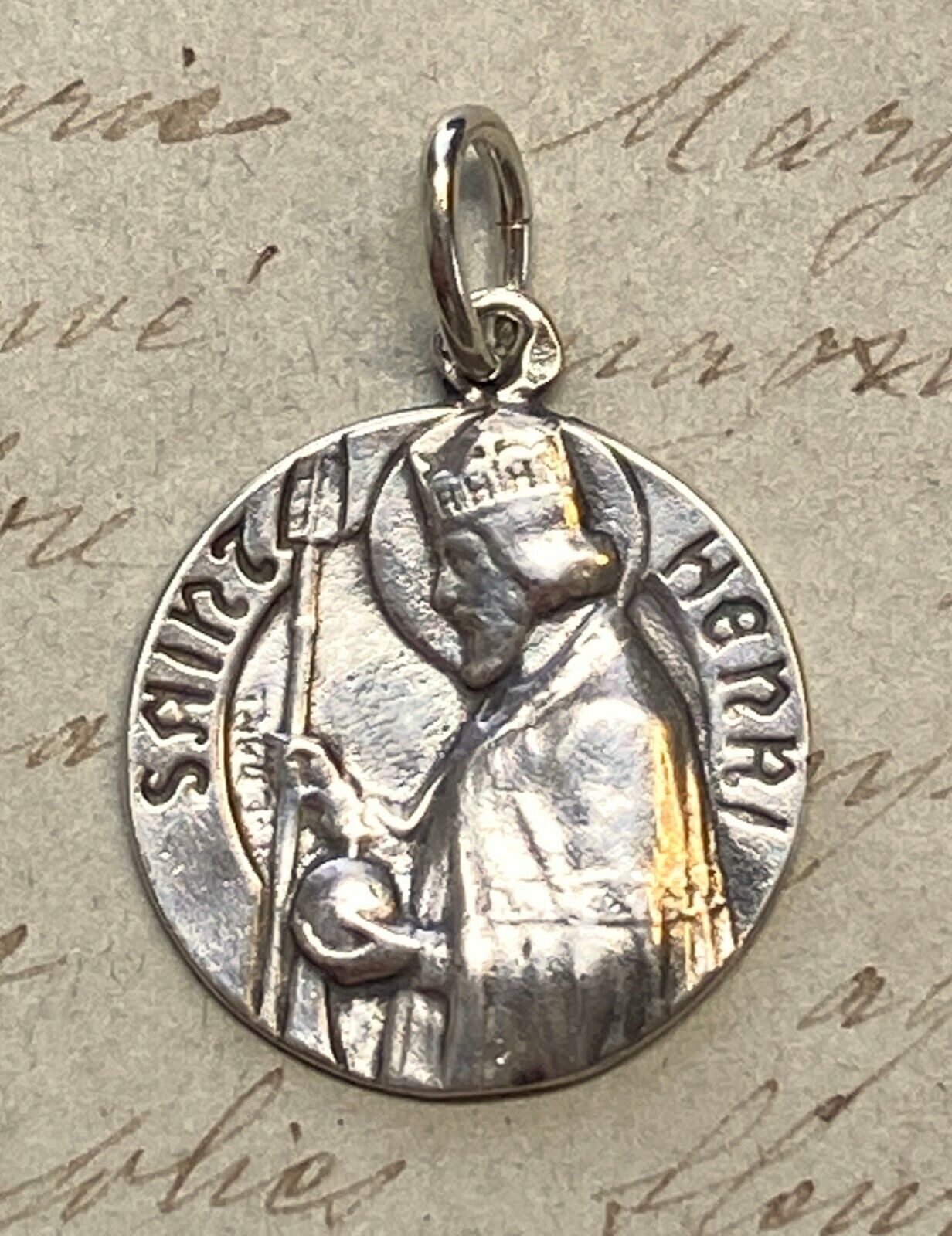 St Henry Medal - Sterling Silver Antique Replica