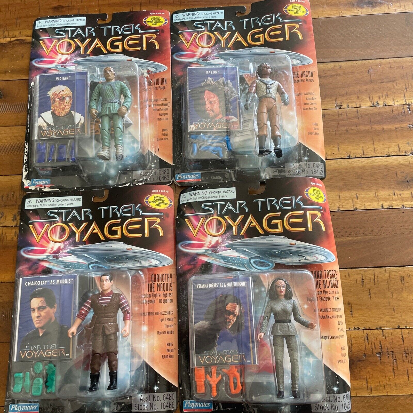 1996 Playmates Star Trek Voyager Action Figures (Lot of 4)