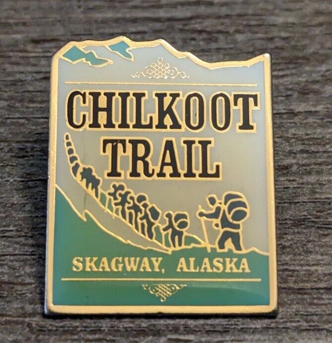 Chilkoot Trail Skagway Alaska Hiker & Mountain Travel/Souvenir Lapel Pin