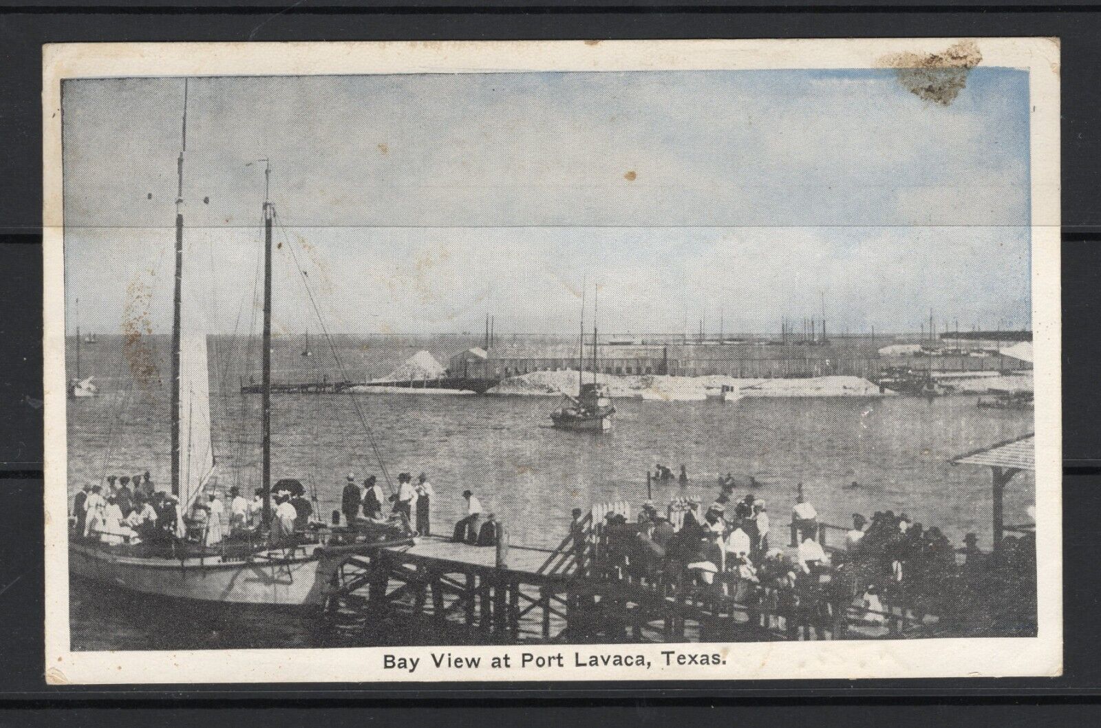 View of Bay at Port lavaca Texas postcard - 1925