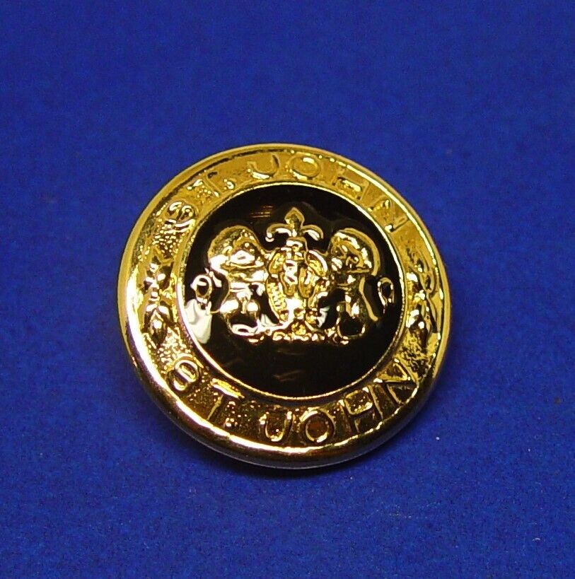 ST JOHN Replacement Button 1 Large Gold Tone Enamel Style 27.5mm, Good Used Cond