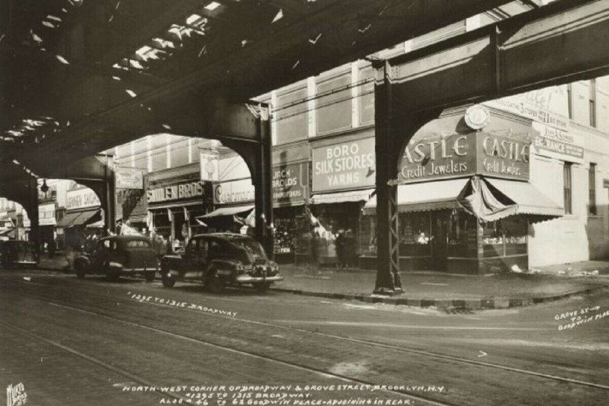Old 4X6 Photo, 1940's Brooklyn New York Broadway Grove Street 1557773