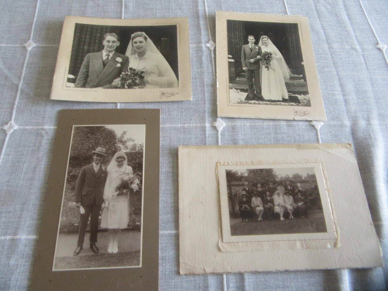 1930s & 1950s Wedding Photos /  vintage x 4 .