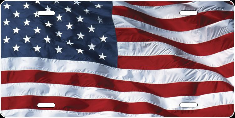 USA Flag USA - Personalized FREE Custom License Plate Frame - Auto Tag - America