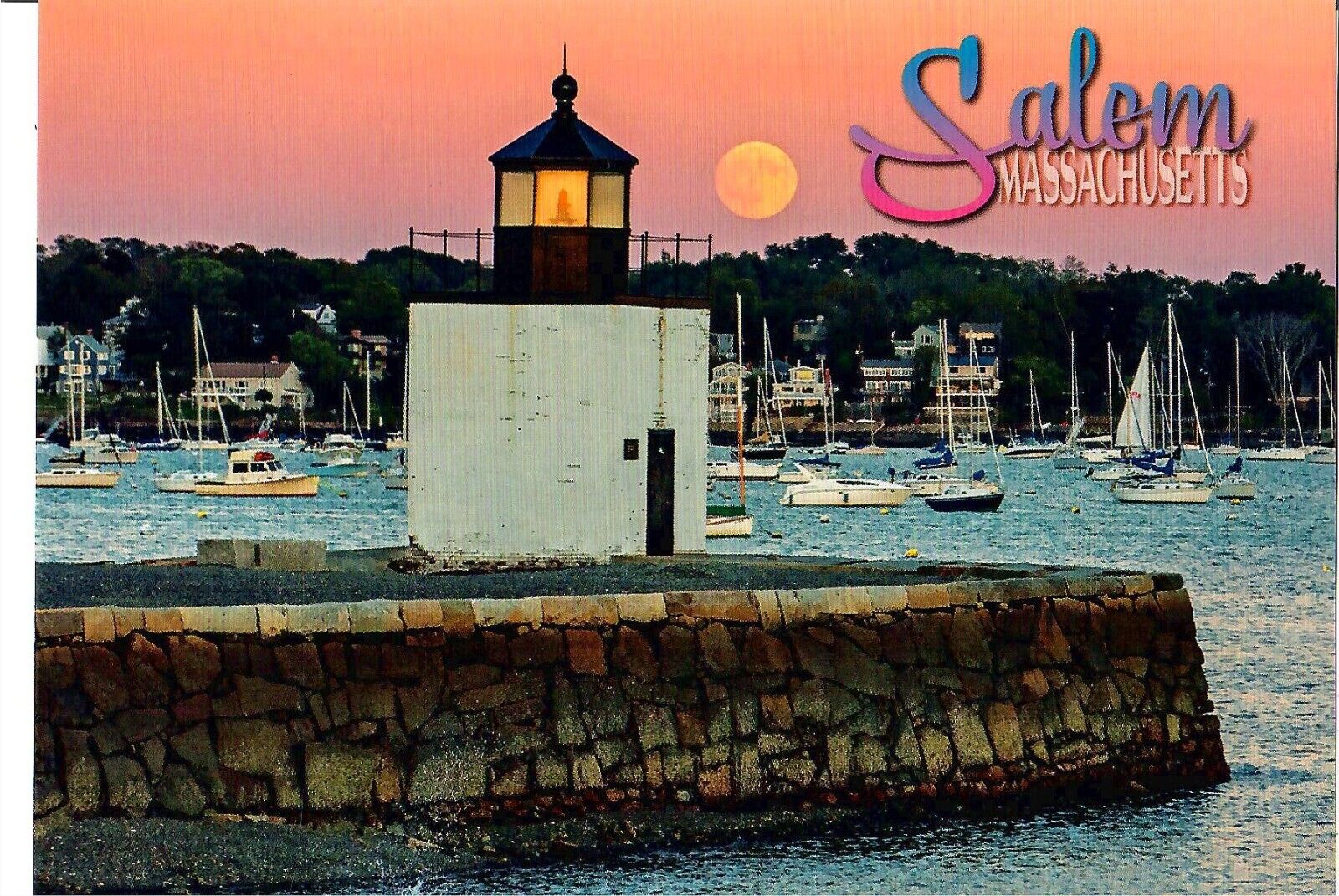 NEW Postcard 4x6 Salem Massachusetts Derby Wharf Lighthouse Atlantic Ocean 
