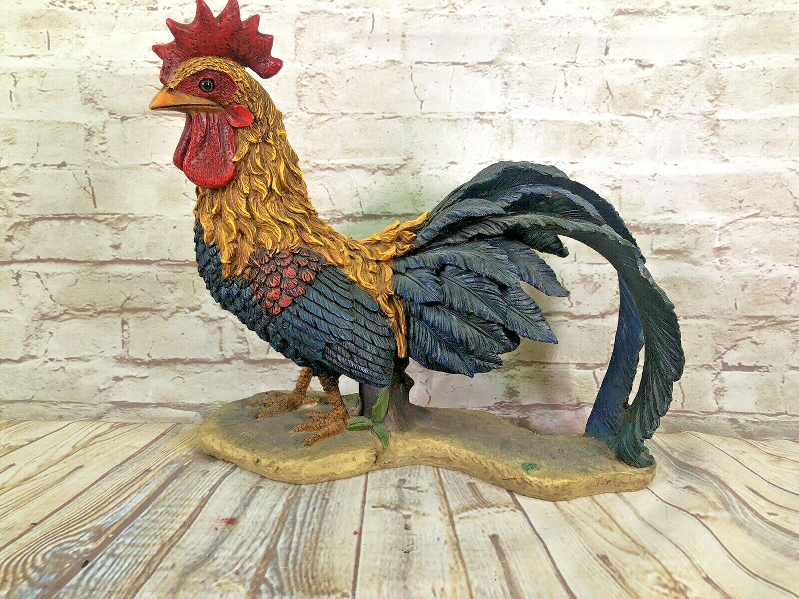 vtg Pete Apsit California large rooster sculpture highly detailed resin 13x12