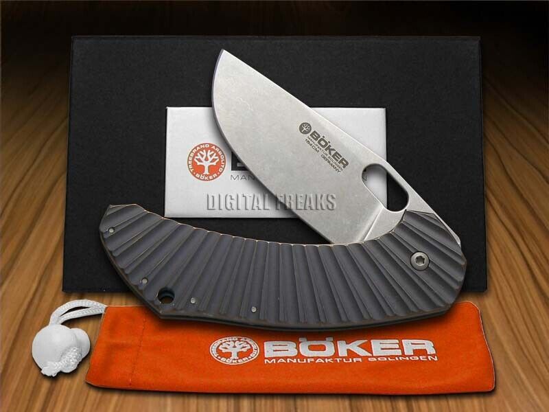 Boker Tree Brand Anso Aurora Framelock Knife Titanium 154CM 112629