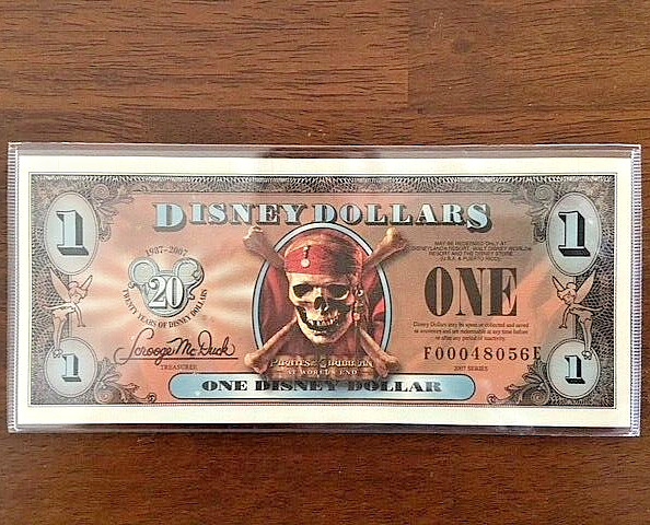 Rare 2007 Series Disney Dollar - Mint Condition - Limited Edition Collectible
