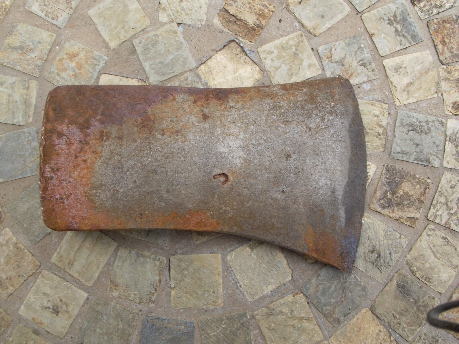 ANTIQUE? VINTAGE FOR SURE, 3.77 LB. AXE HEAD, MARKED WITH A \