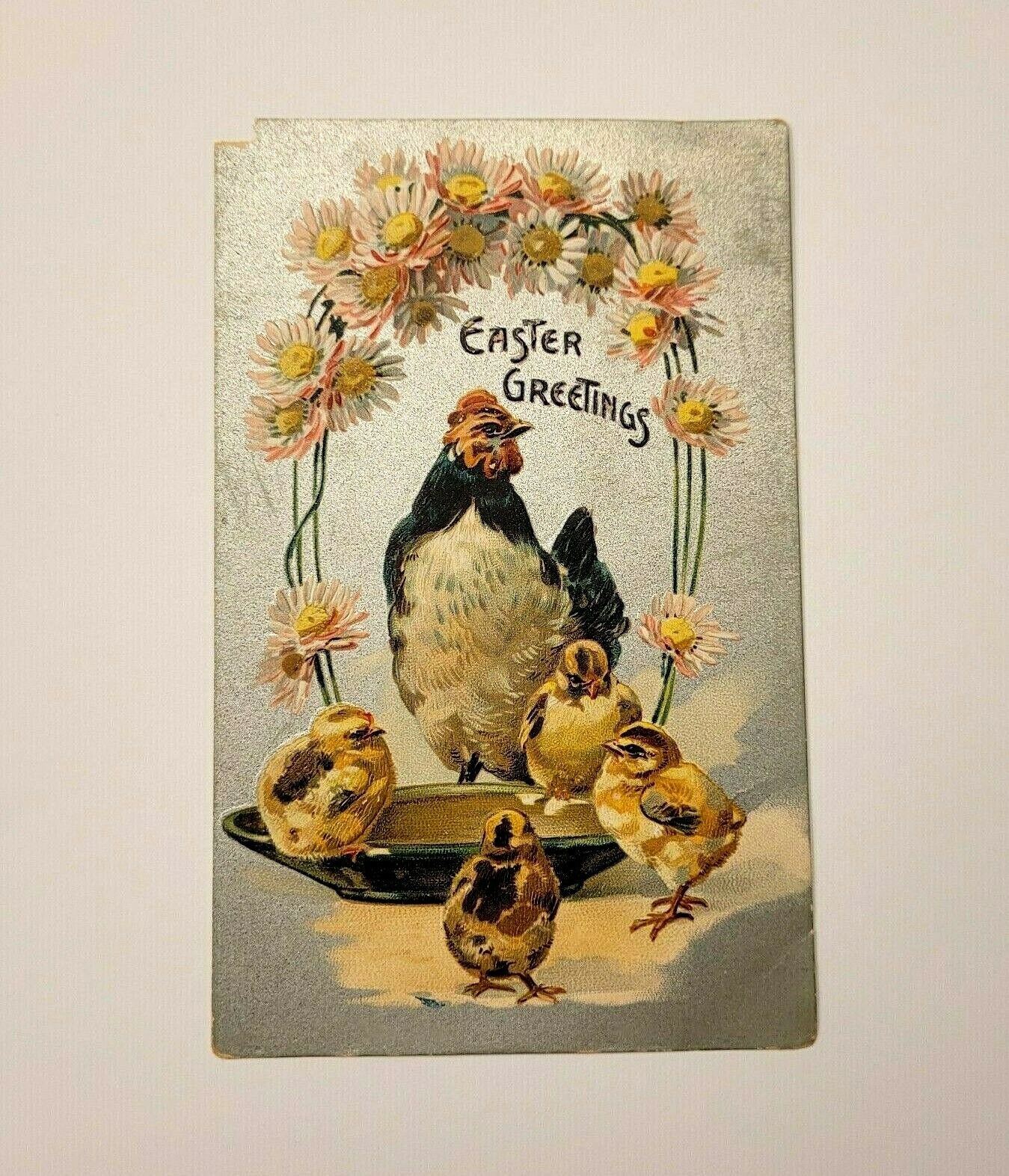Antique Raphael Tuck and Sons' Easter Postcard Hen and Chicks Postmarked 1909