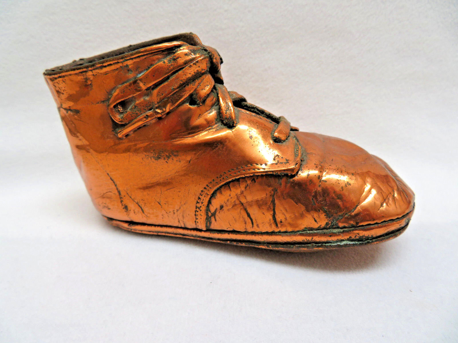 Vintage 1940's Bronze Baby / Child's Lace Up Shoe 