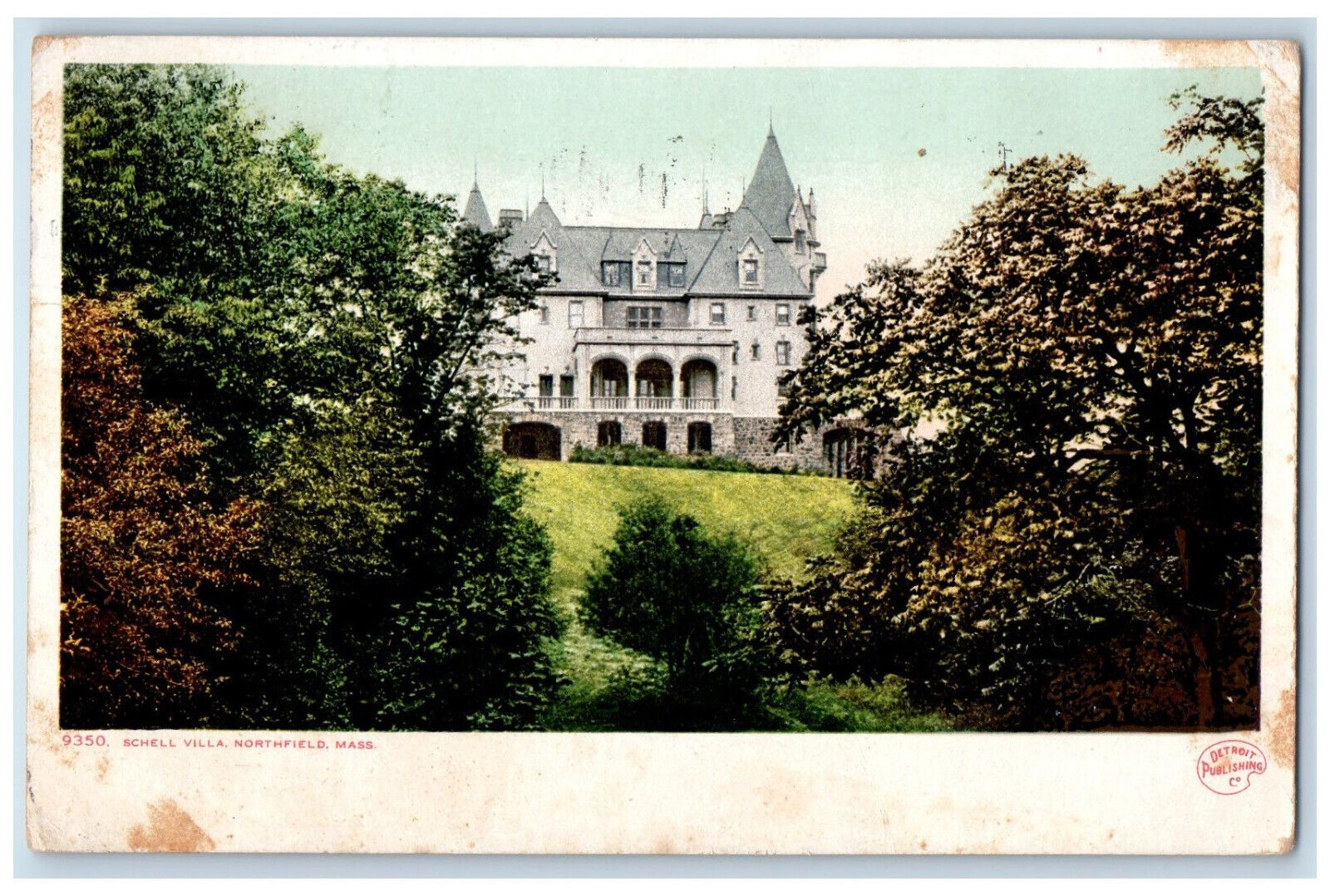 1909 Schell Villa Northfield Massachusetts MA Antique Phostint Postcard