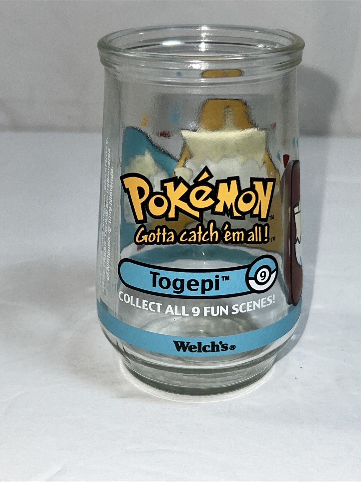 Vintage Welch's 1999 Jelly Glass Pokemon Togepi 9th In Series Of 9 Unused