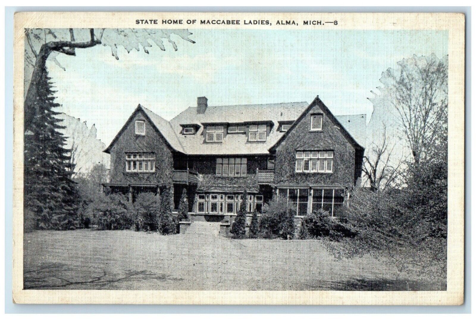 c1930\'s State Home Of Maccabee Ladies Alma Michigan MI Unposted Vintage Postcard